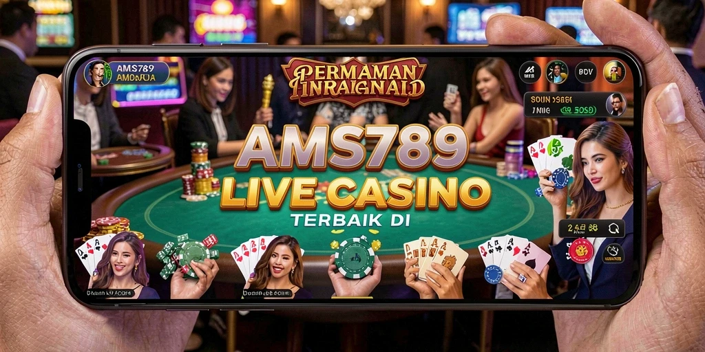Tampilan gameplay Live Casino yang mendebarkan di AMS789.
