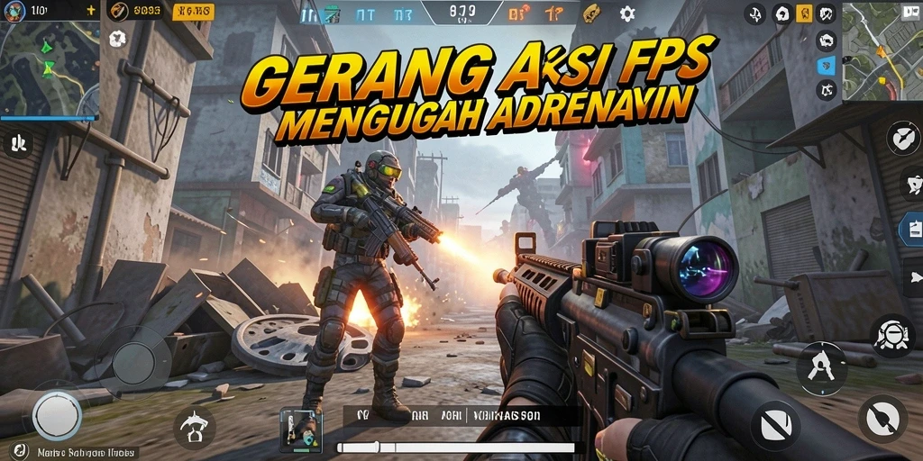 Screenshot dari gameplay <strong>GANAS33</strong> yang penuh aksi dalam pertempuran FPS.