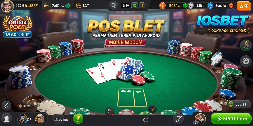 Tampilan utama gameplay poker di IOSBET dengan antarmuka yang menarik.