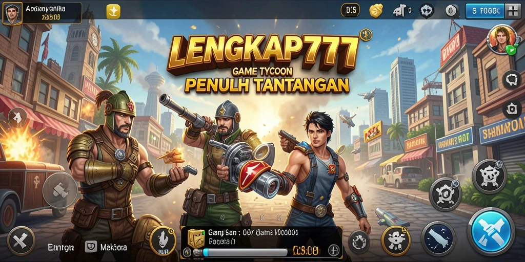 Screenshot gameplay LENGKAP777 menampilkan suasana manajemen Tycoon yang menarik.