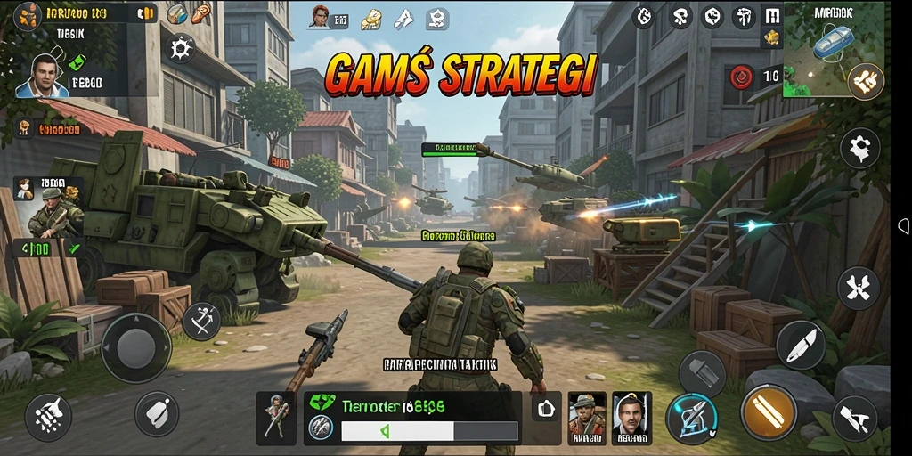 Screenshot gameplay MPOID yang menampilkan suasana pertempuran strategis.