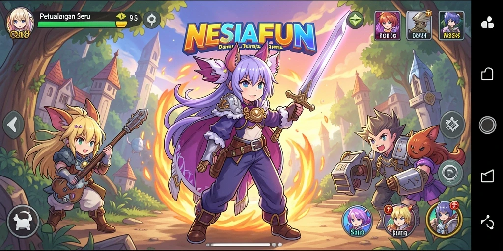 Tampilan gameplay seru dalam petualangan Anime yang mendebarkan.