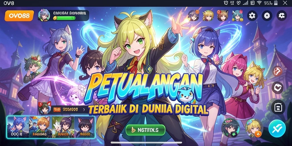 Tangkapan layar utama menunjukkan aksi seru karakter dalam OVO88.