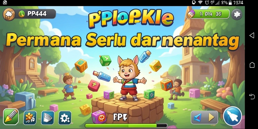 Tampilan gameplay PP444 yang menampilkan serunya tantangan puzzle.