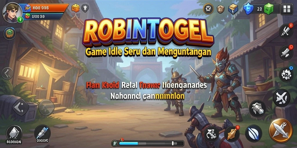 Tangkapan layar utama ROBINTOGEL menampilkan gameplay Idle yang menarik.