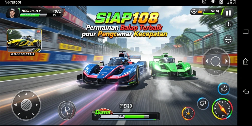 Tampilan gameplay SIAP108 dengan aksi balap yang seru dan mendebarkan.