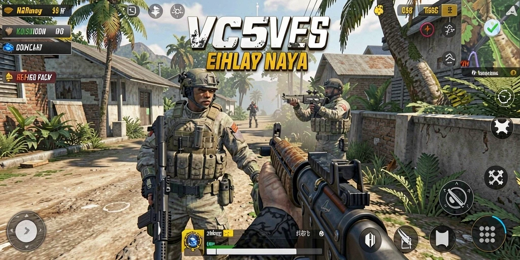 Screenshot utama menunjukkan gameplay interaktif yang mendalam dari VC5.